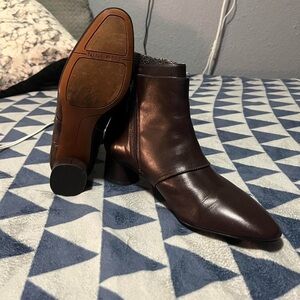 Nine West Dark Brown Leather Boots